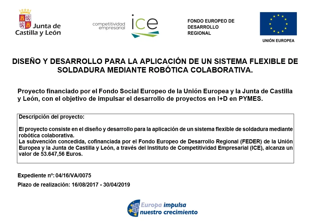 COFINANCIACIÓN PROYECTO FEDER E ICE